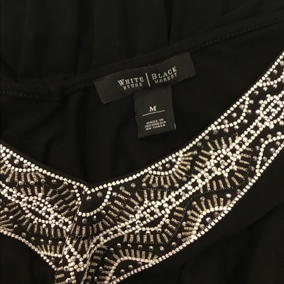 WHBM Black Top with Silver Embellishments - Picture 12 of 13